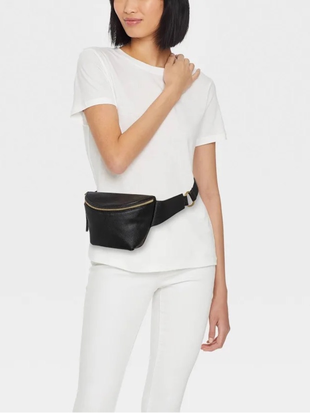 Black Leather Belt Bag
